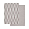 Tea Towel - Heritage Check Cotton Set of 2 Grey White