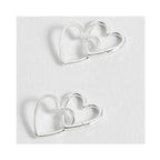 Earrings Hinged Heart - Silver Plated