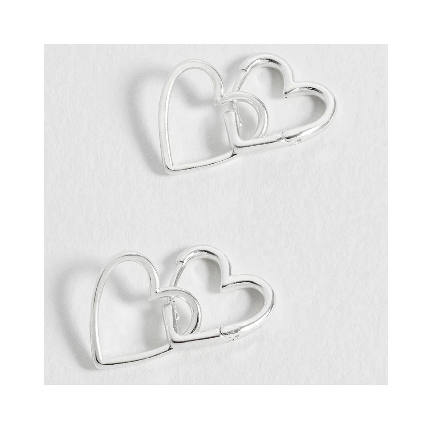 Earrings Hinged Heart - Silver Plated