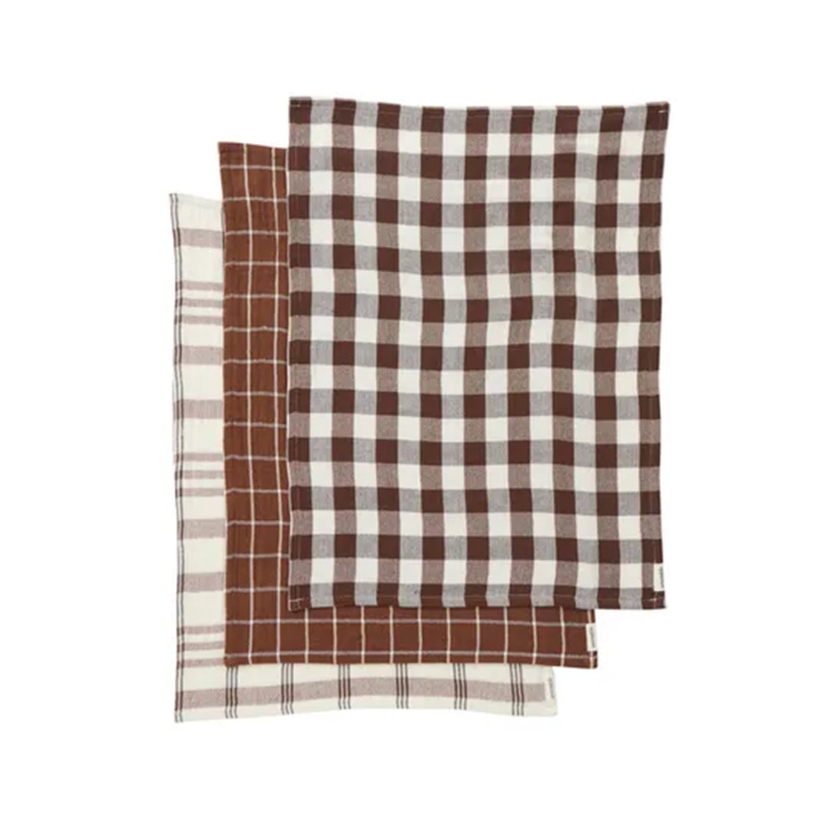 Tea Towel Kit S/3 Recycled Cotton - Cocoa