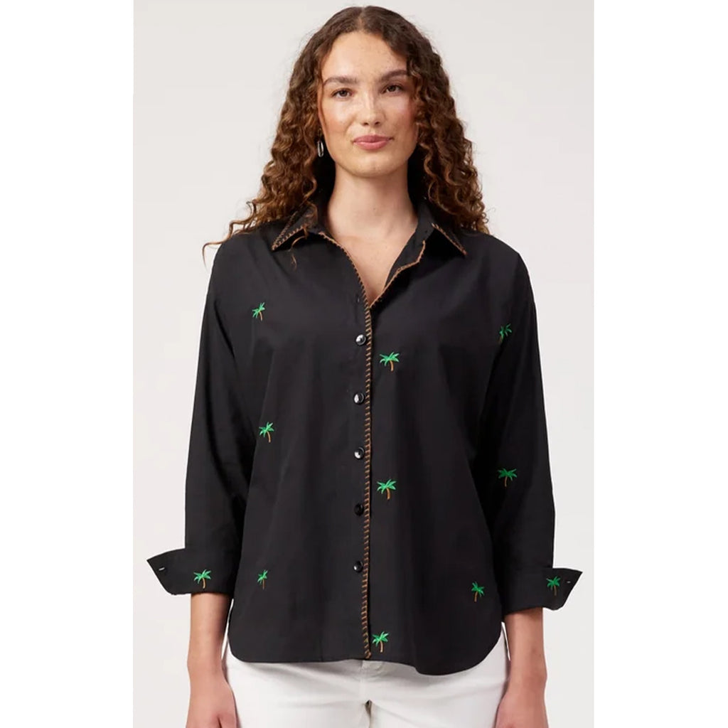 Top Mauritius Embroidered Shirt - Black