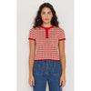 Top Chloe Stripe Knit Tee - Red & Beige