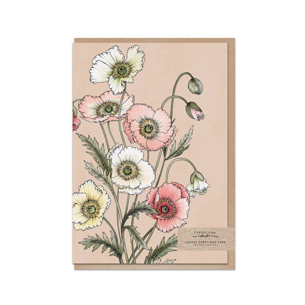 Card Poppies Portrait