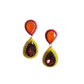 Earring Beaded Gem - Brown
