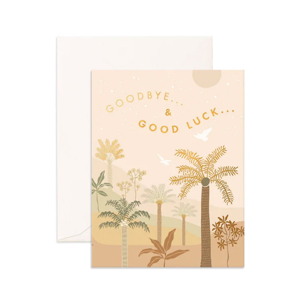 Card Goodbye Good Luck Palms