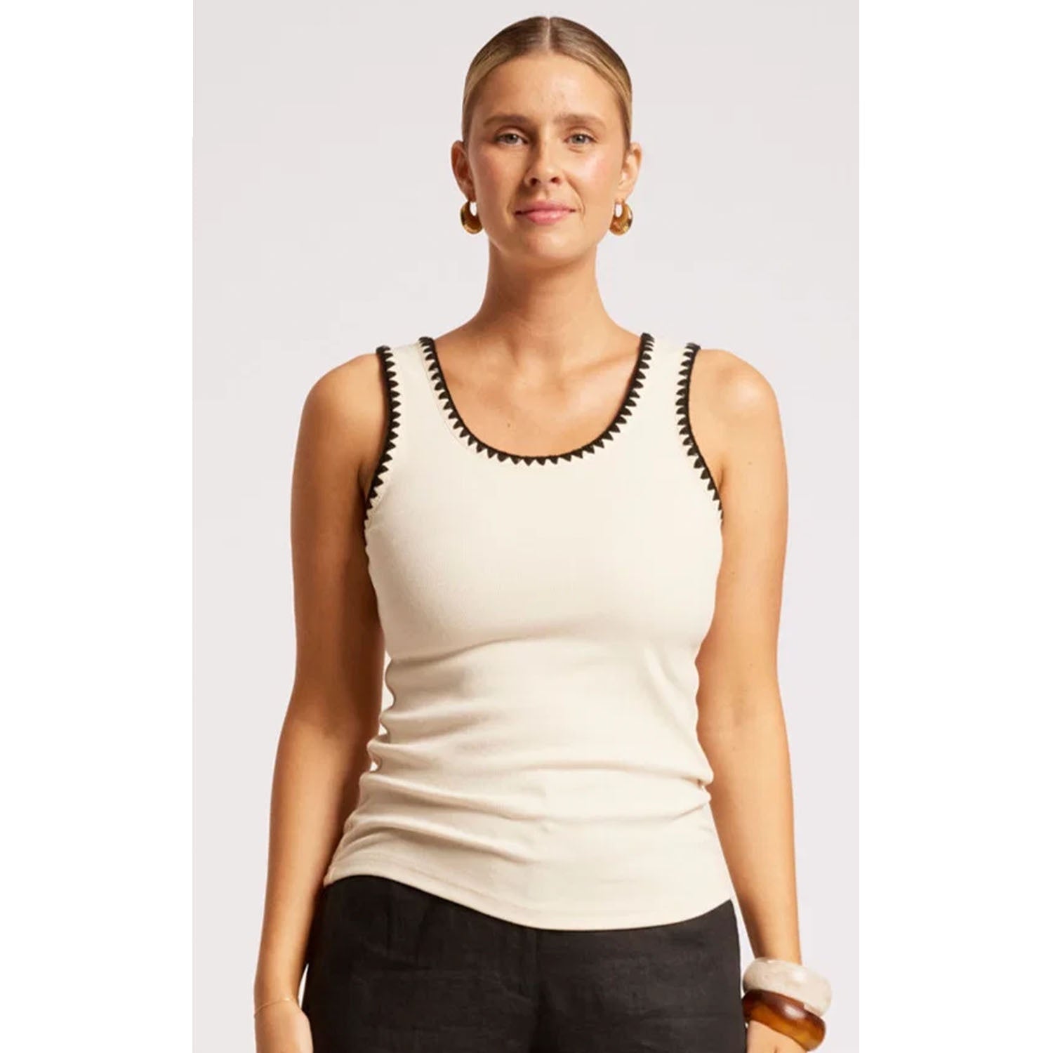 Tank Maris Stitched - Tusk / Black