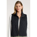 Vest - Sansi Quilted Crop Vest Black