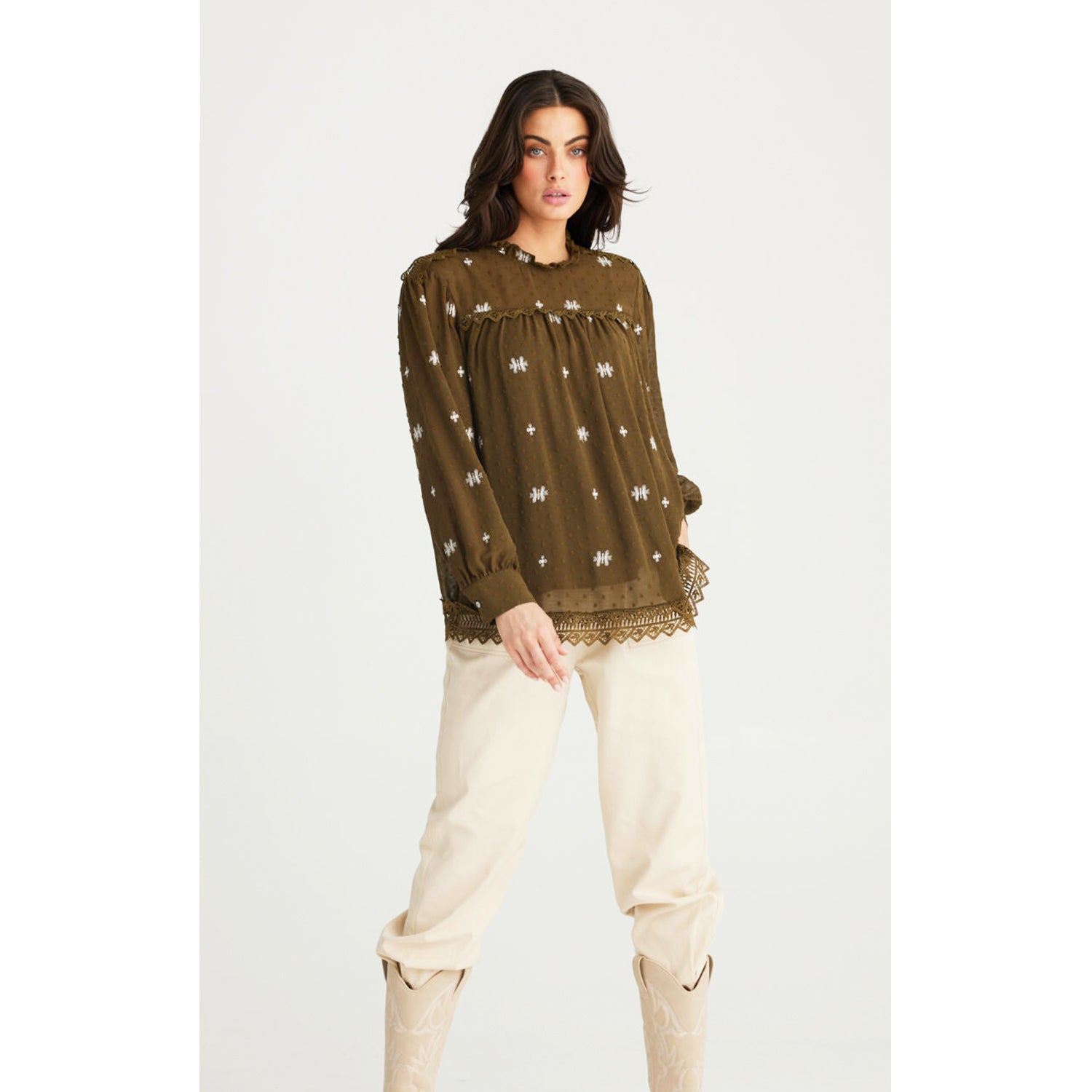Top Ellidy Blouse - Olive