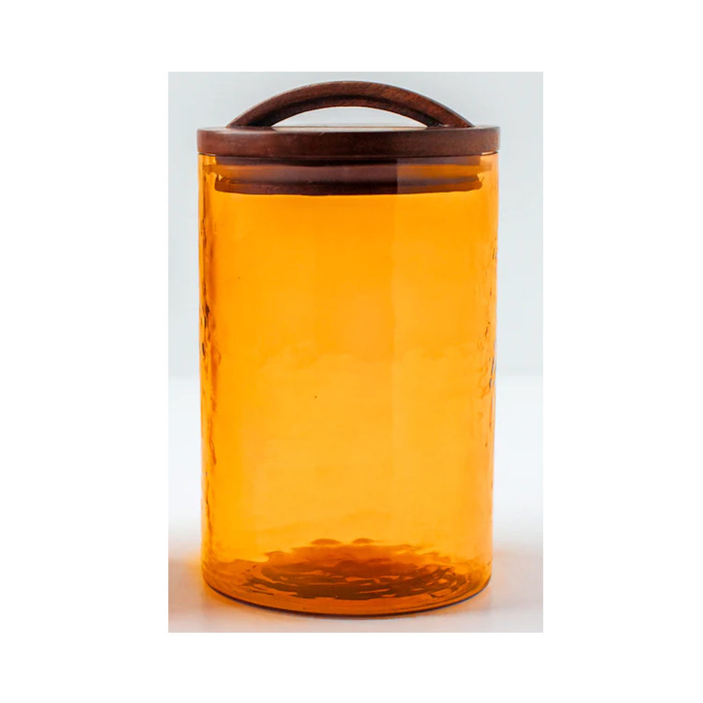 Canister Handblown Glass Large - Amber