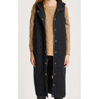 Vest - Sansi Quilted Long Vest Black