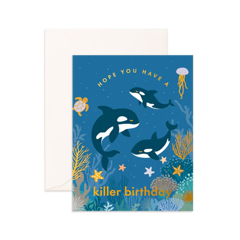 Card Birthday Killer Whales