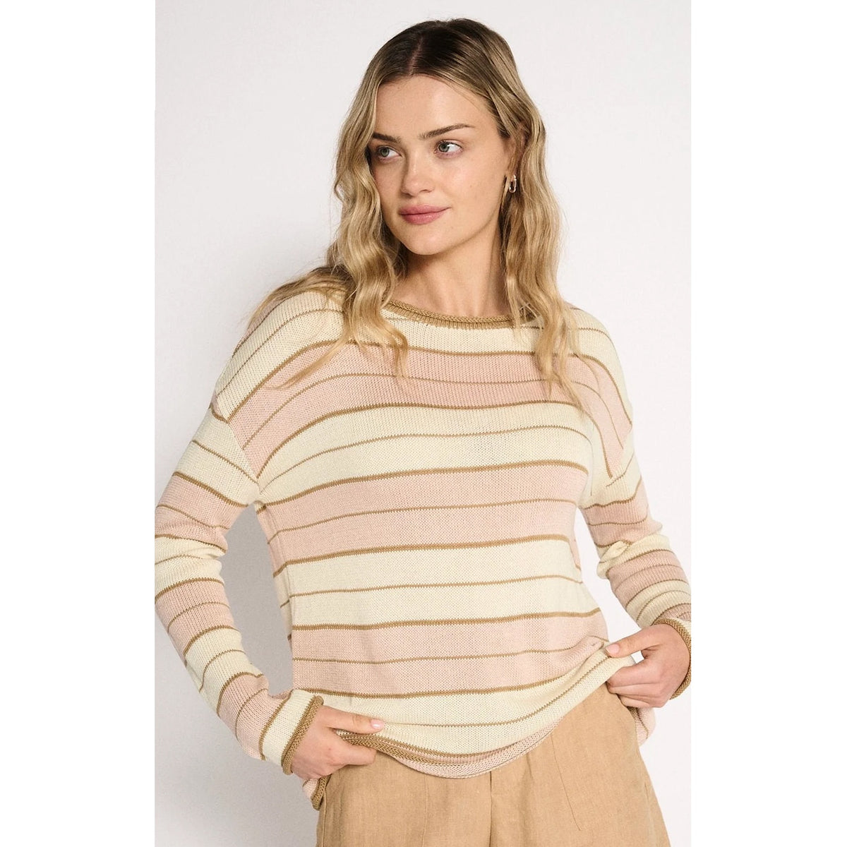 Top Solene Knit Stripe - Dusty Pink Stripe