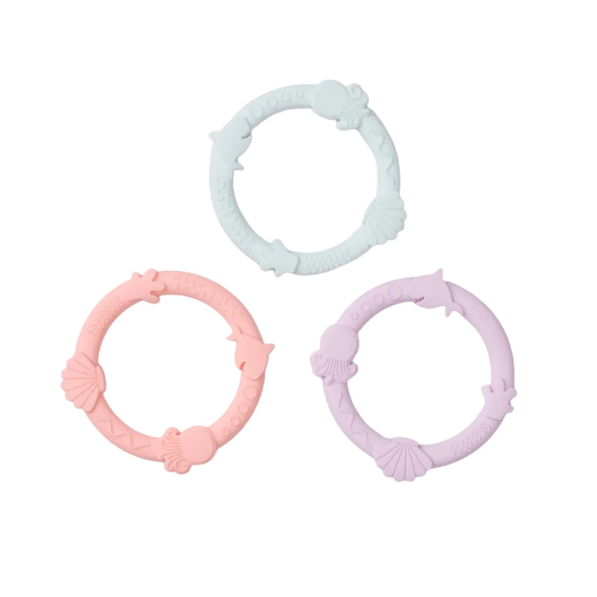 Teether Ring Set - Shell Pink