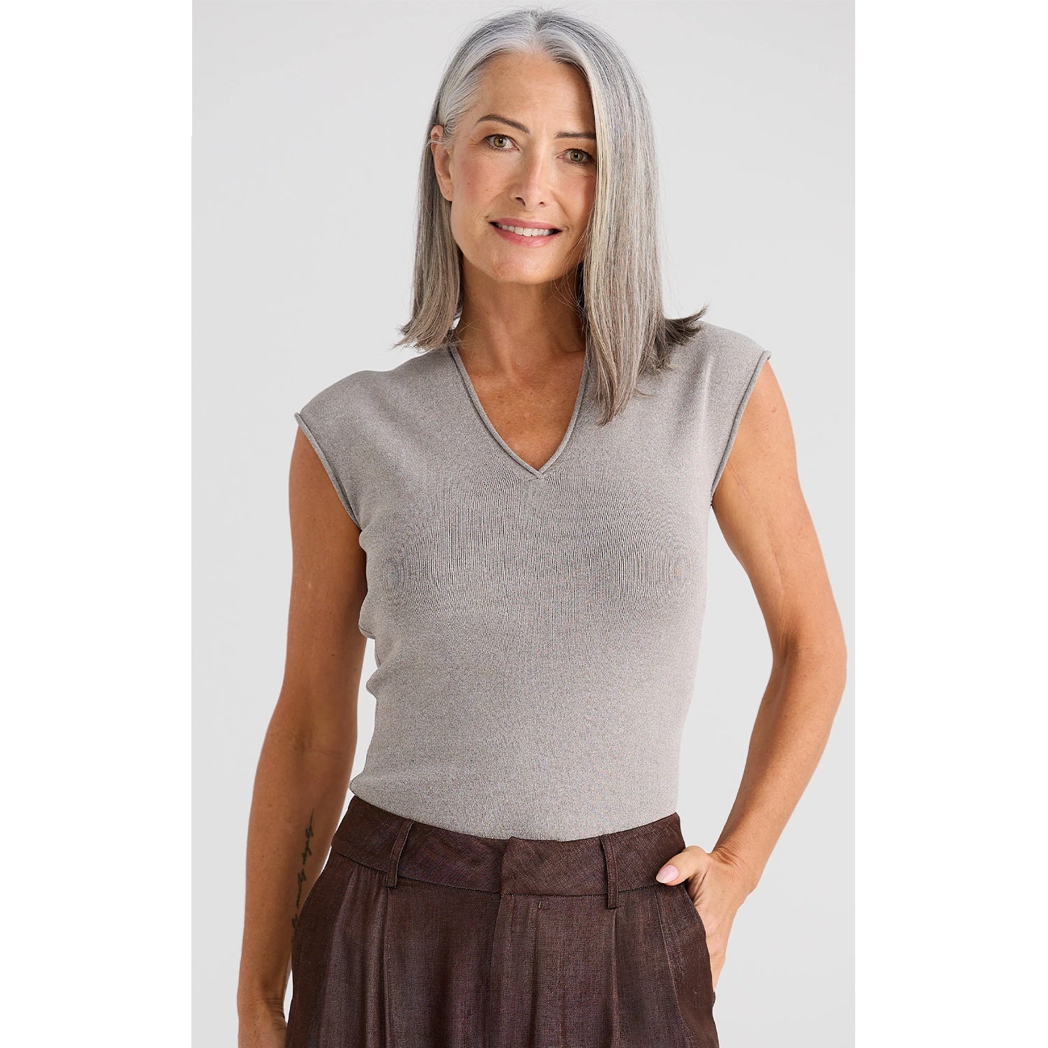 Top Knit Clara - Oat Marle