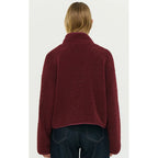 Jacket - Katya Crop Sherpa Merlot
