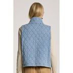 Vest - Sansi Quilted Crop Vest Denim