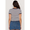 Top Chloe Stripe Knit Tee - Navy & White