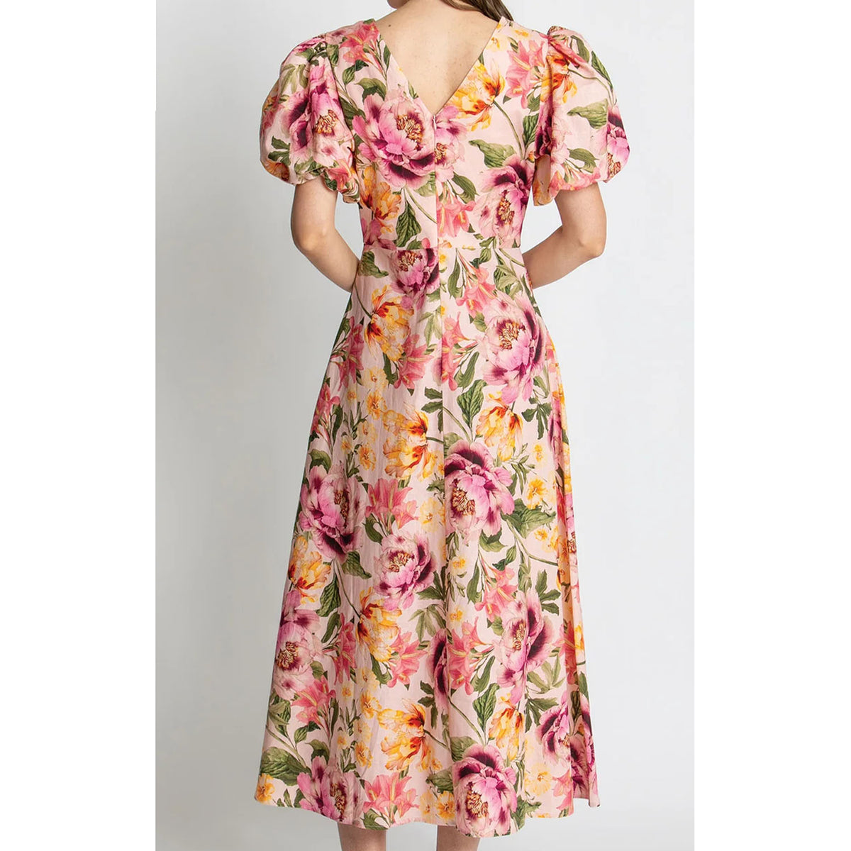 Dress Mia Puff Midi - Whispering