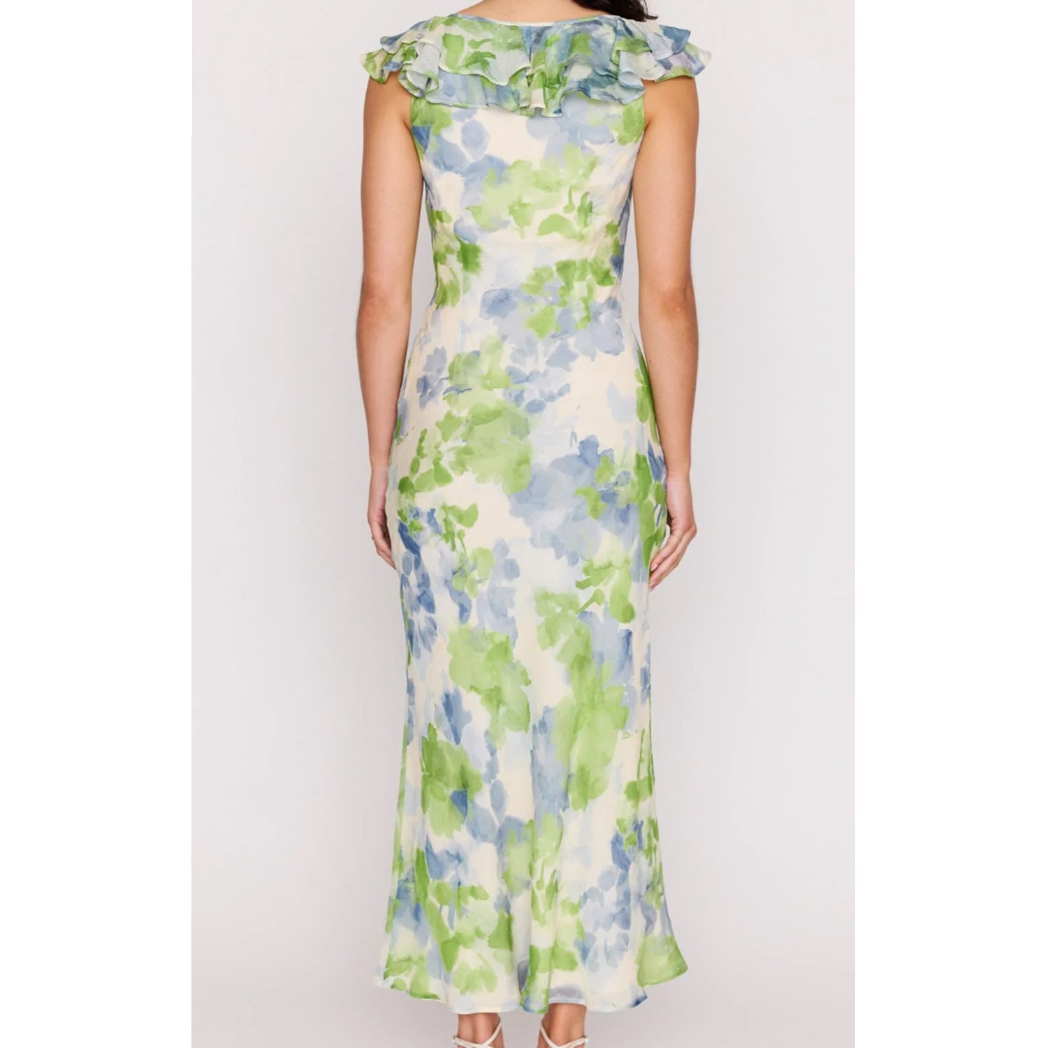 Dress Carrie Ruffled Midi - Watercolour Floral