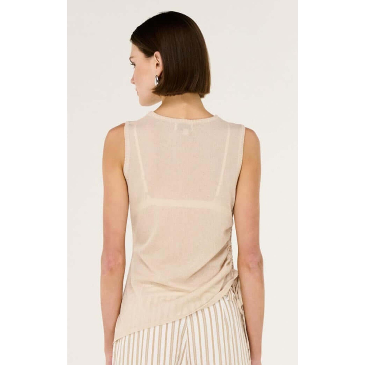 Top Alix Drawstring Knit - Beige