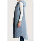 Vest - Sansi Quilted Long Vest Denim