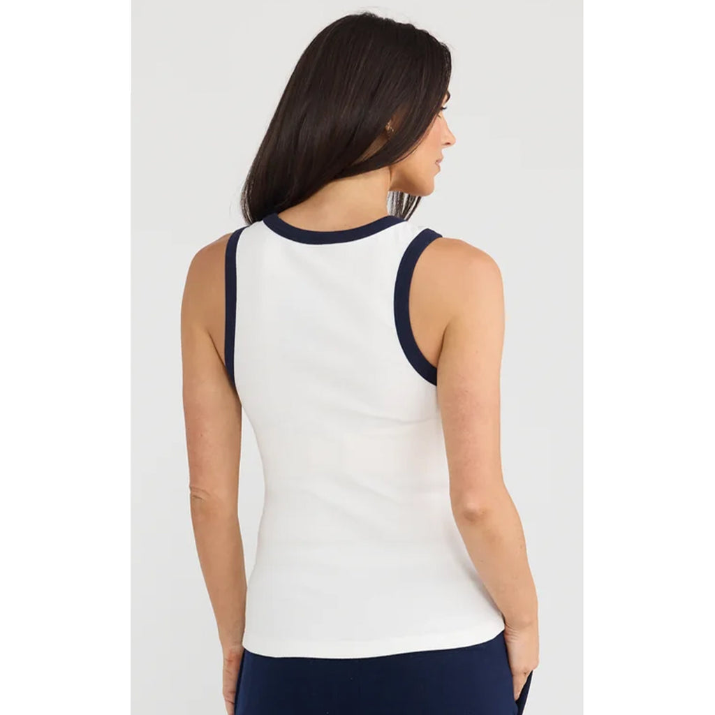 Tank Courtney - White w Navy