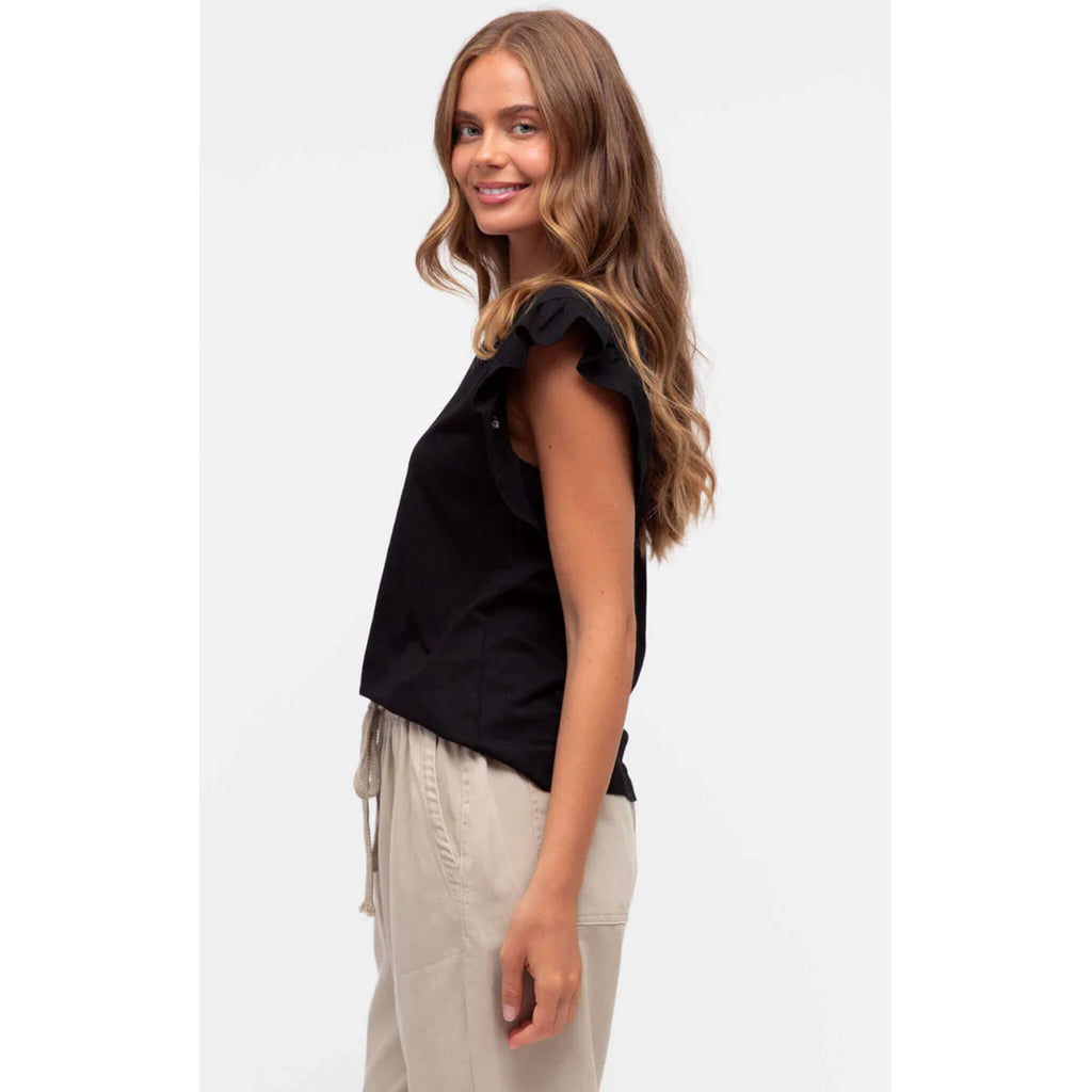 Top Sanctuary Flutter Tee - Black