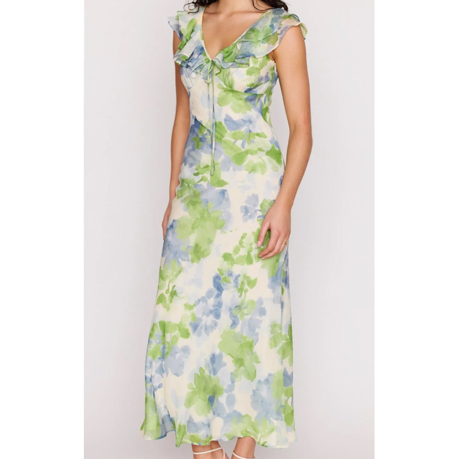 Dress Carrie Ruffled Midi - Watercolour Floral