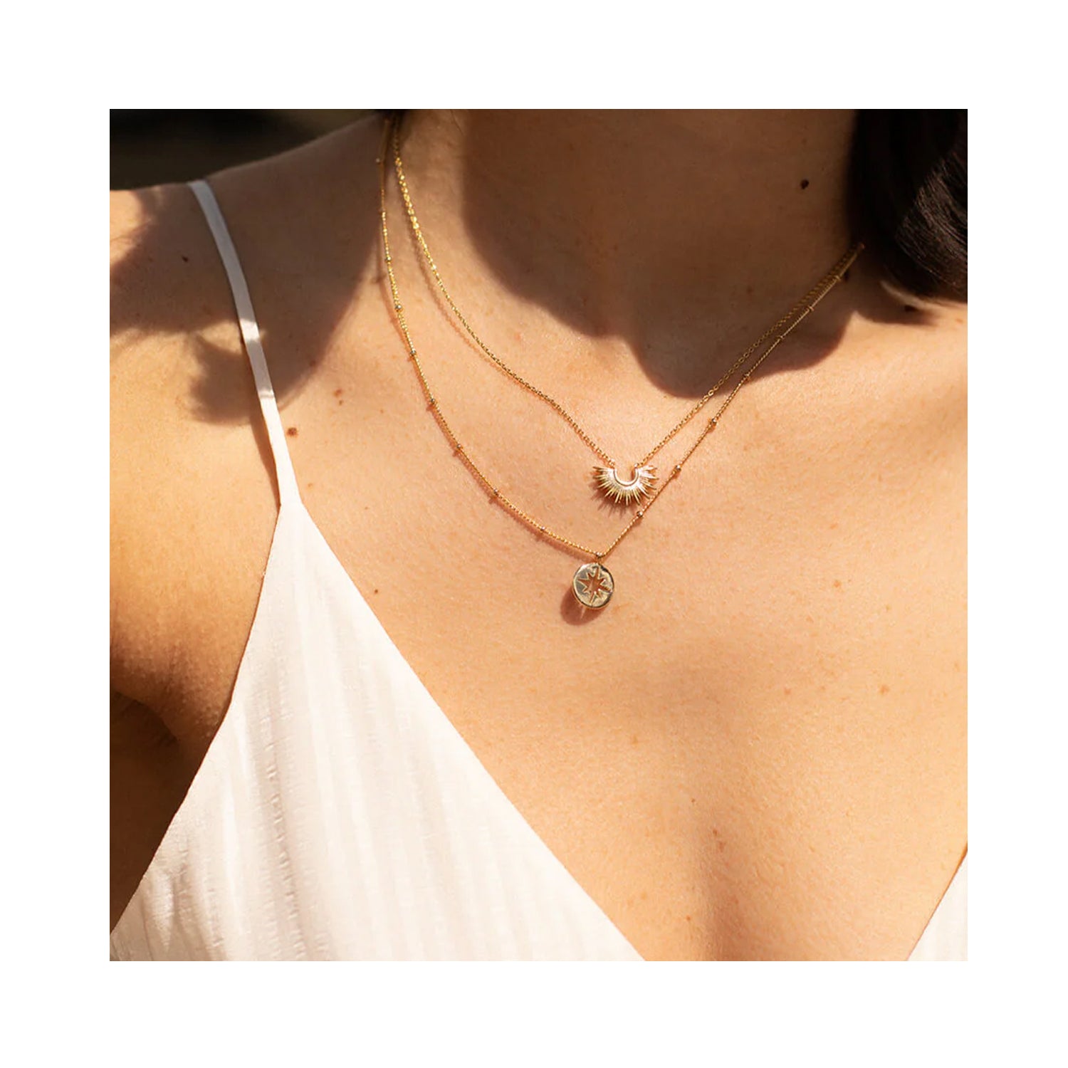 Necklace Starburst Disc - Gold Plated