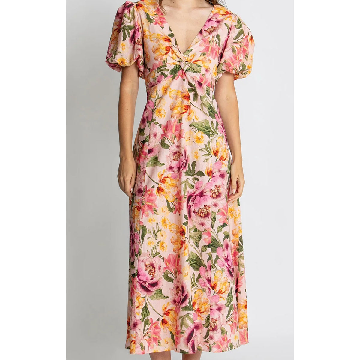 Dress Mia Puff Midi - Whispering
