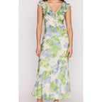 Dress Carrie Ruffled Midi - Watercolour Floral