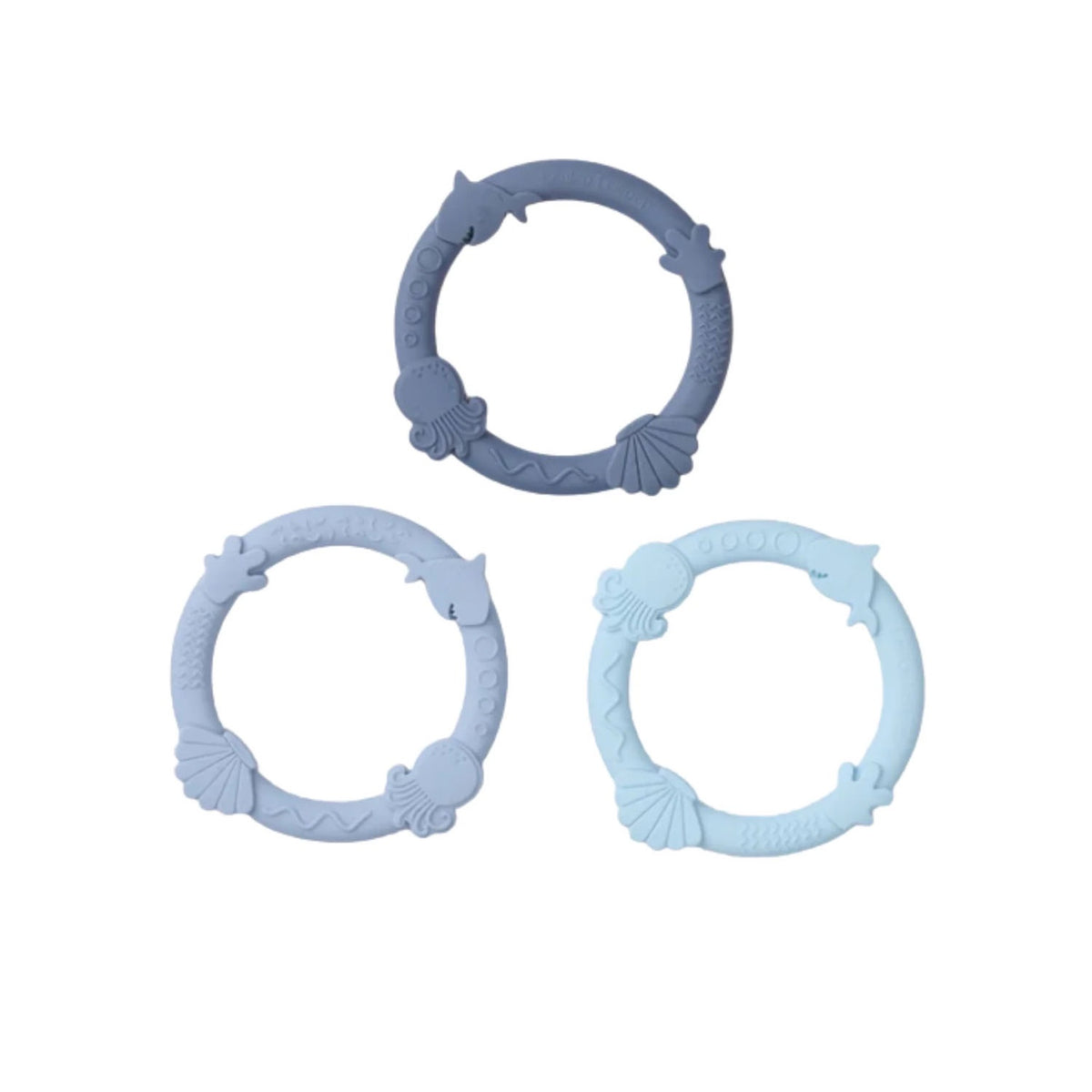 Teether Ring Set - Blue Fog
