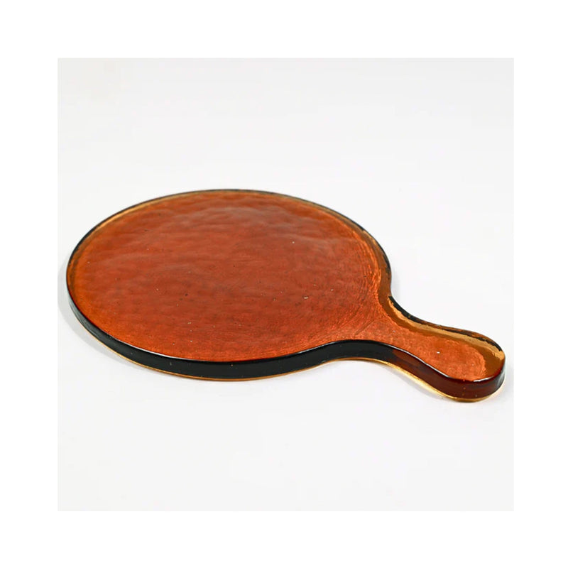 Board Handblown Glass Round - Amber