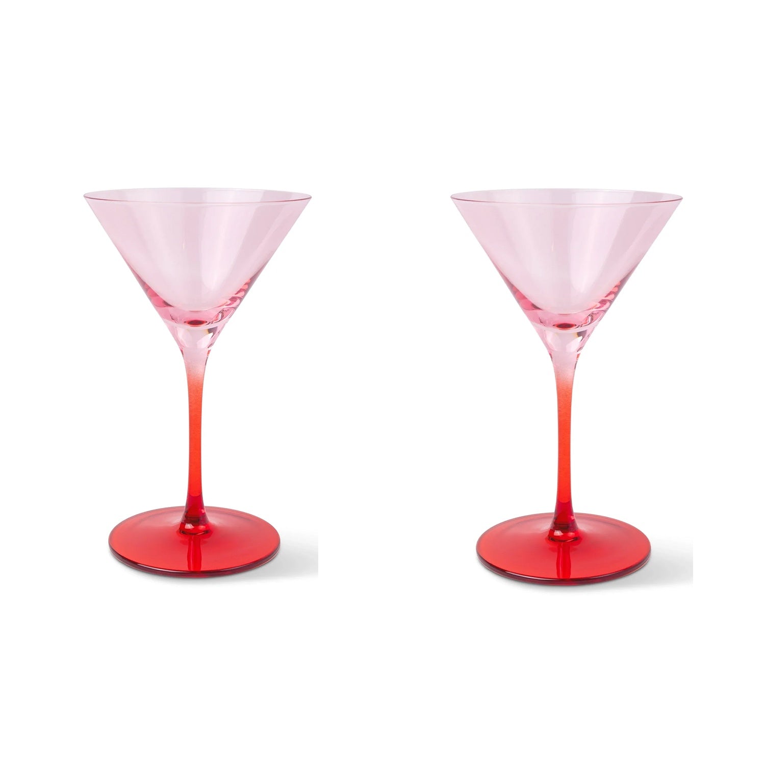Martini Glass Set 2 'The Olive' - Blush & Cherry