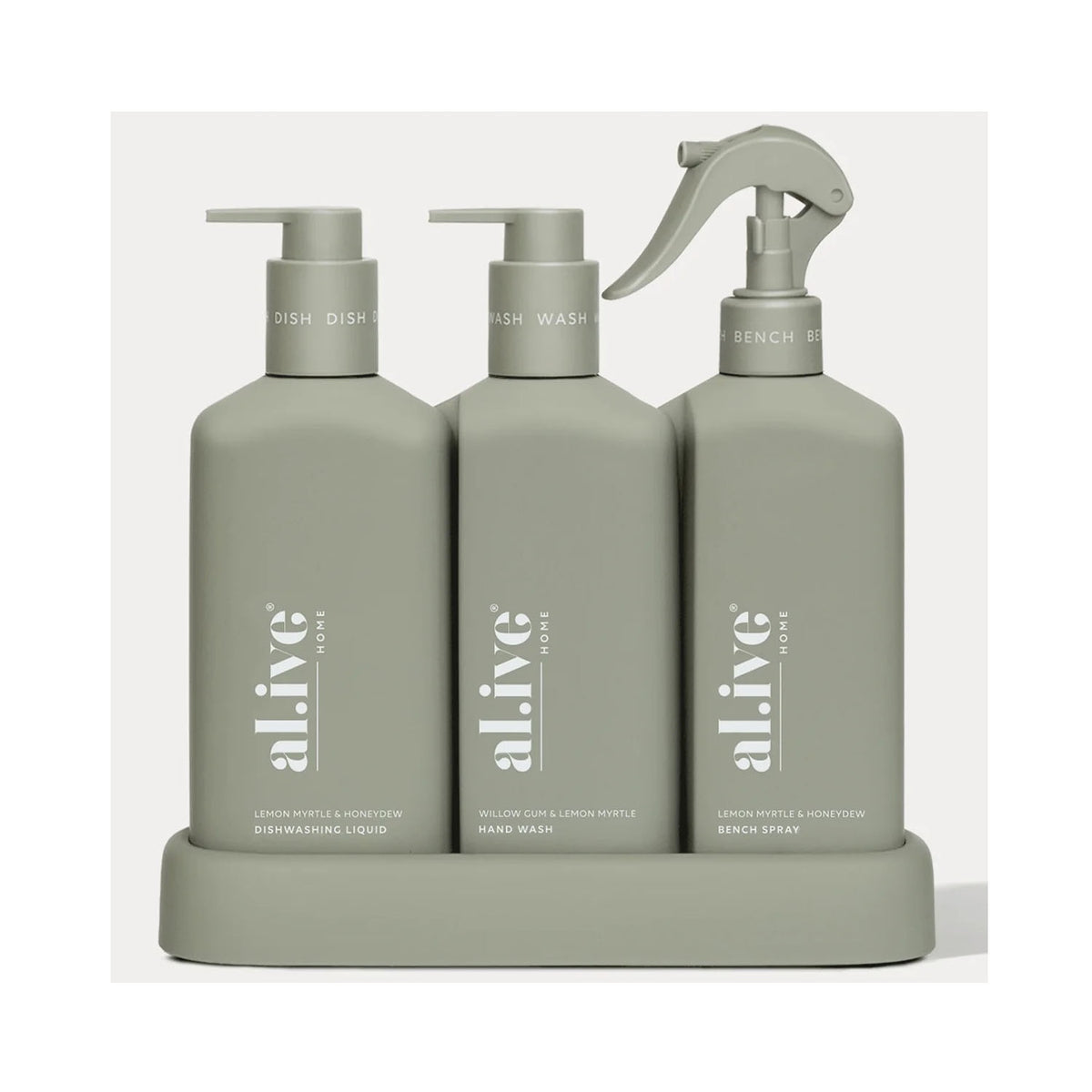 Kitchen Trio Dishwashing Liquid, Hand Wash & Bench Spray - Lemon Myrtle & Honeydew & Willow Gum & Lemon Myrtle