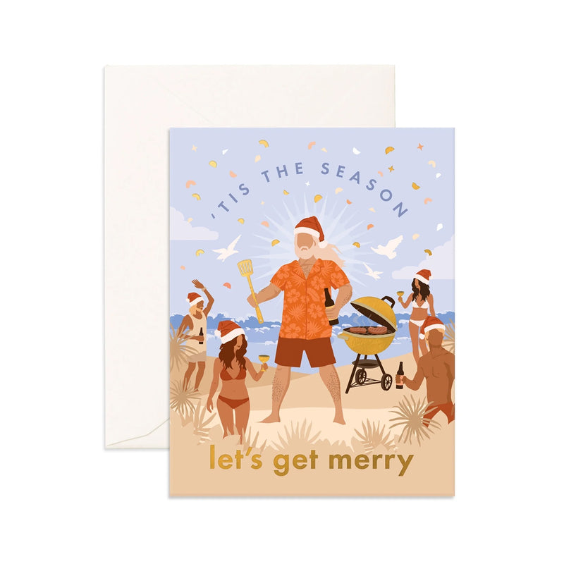 Card Let's Get Merry Beach