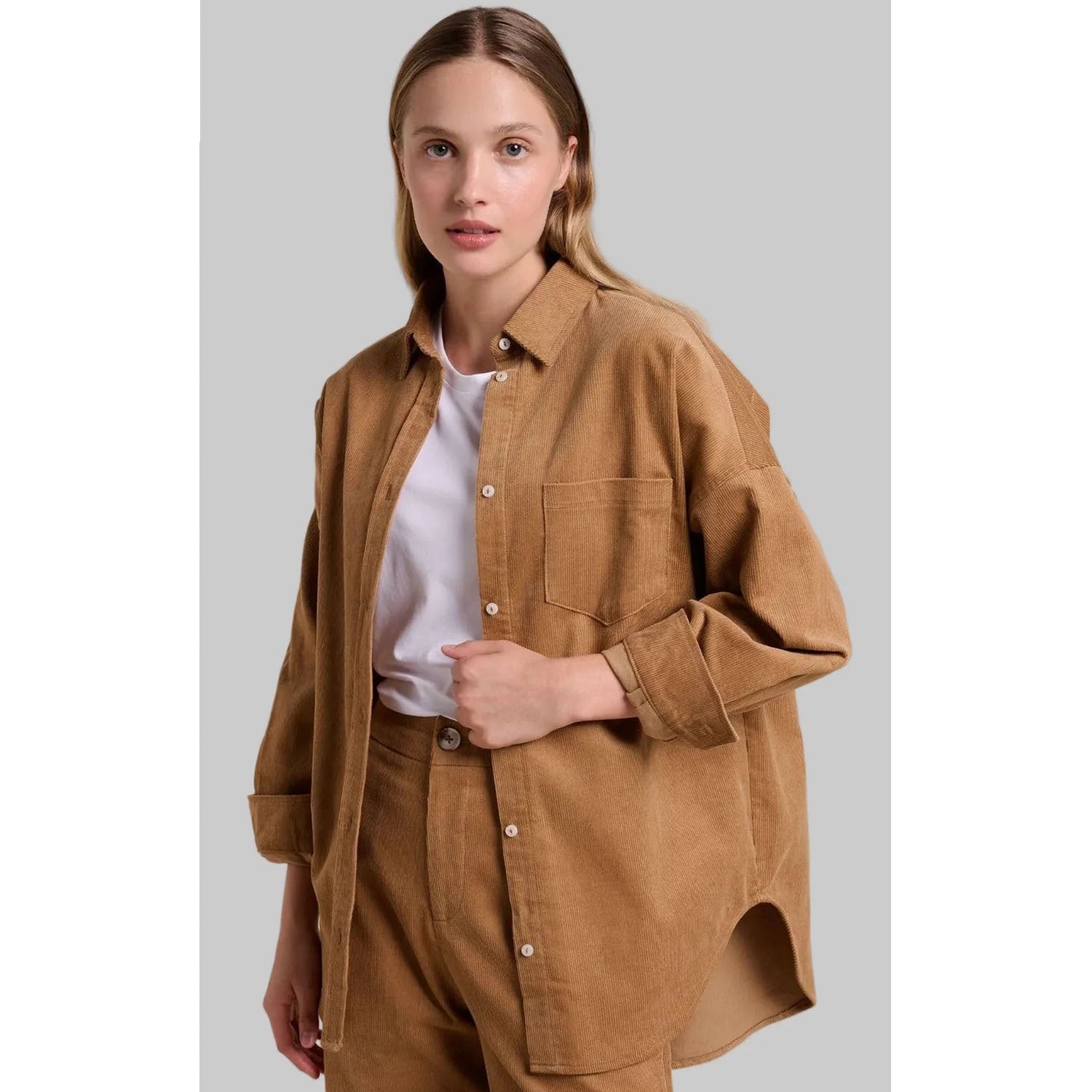 Top - Khaite Cord Shirt - Caramel
