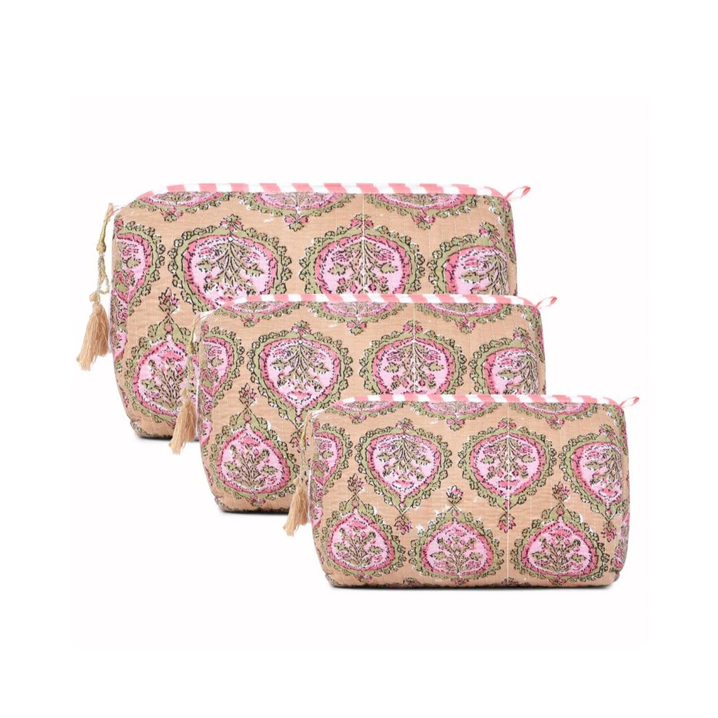 Cosmetic & Toiletry Bag Set of 3 - Pink