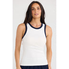 Tank Courtney - White w Navy