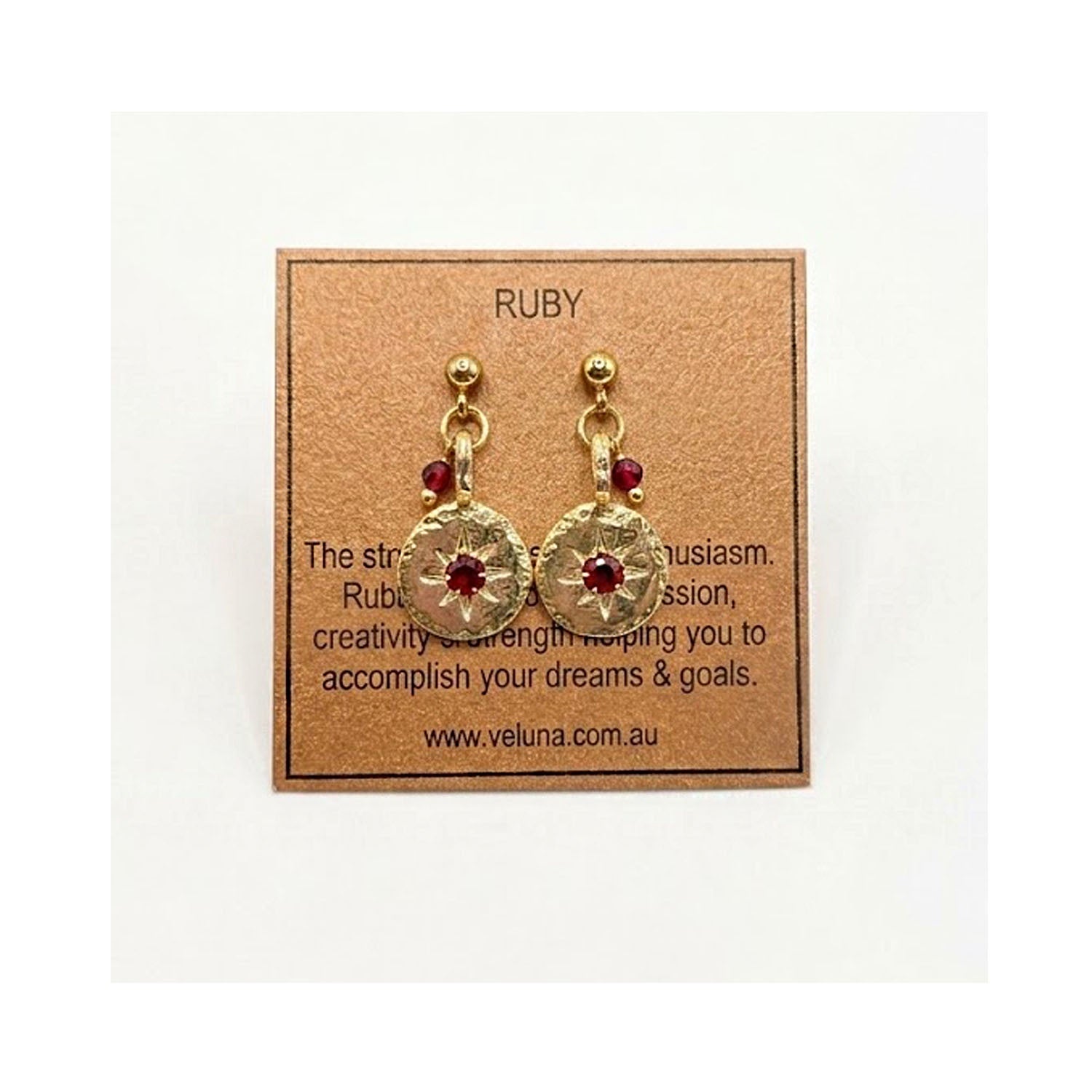 Earring July Birthstone - Inner Compass Ruby