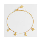 Bracelet Evil Eye Moon & Stars - Gold Plated