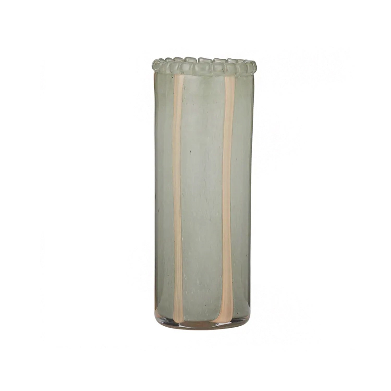 Vase Pettine Glass - Steel (13.5x35cm)