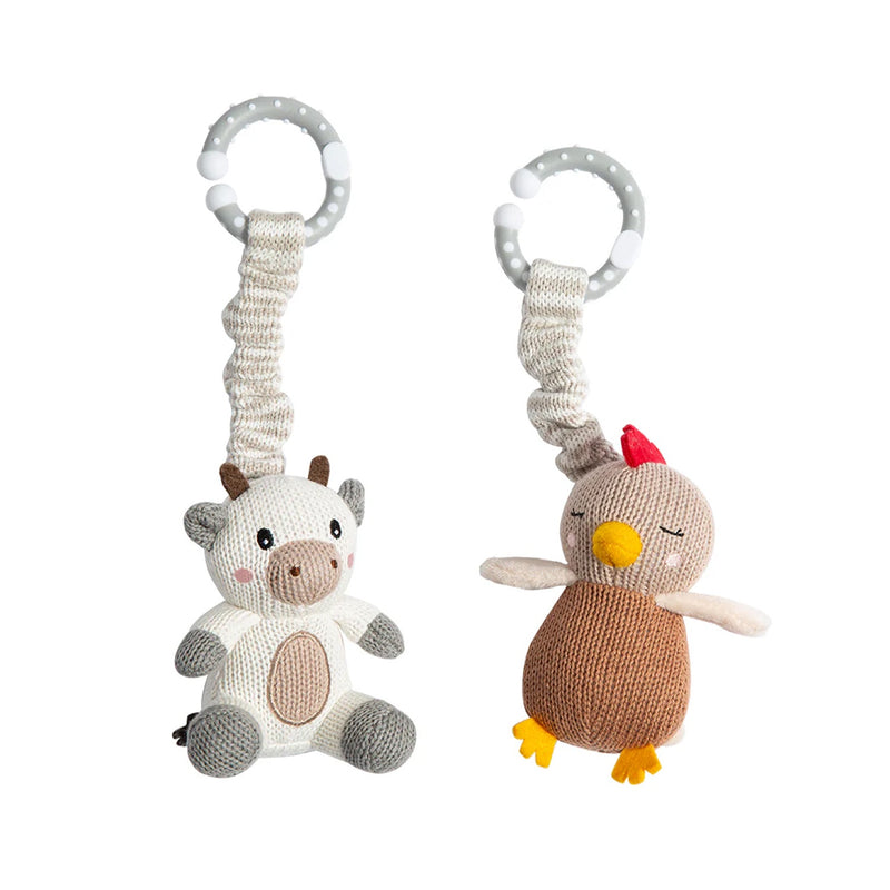 Stroller Toy Two Pack - Cow & Chicken
