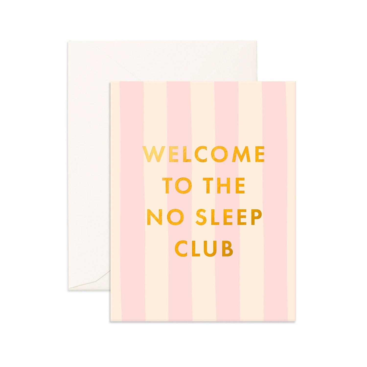 Card - No Sleep Club Peony Stripe