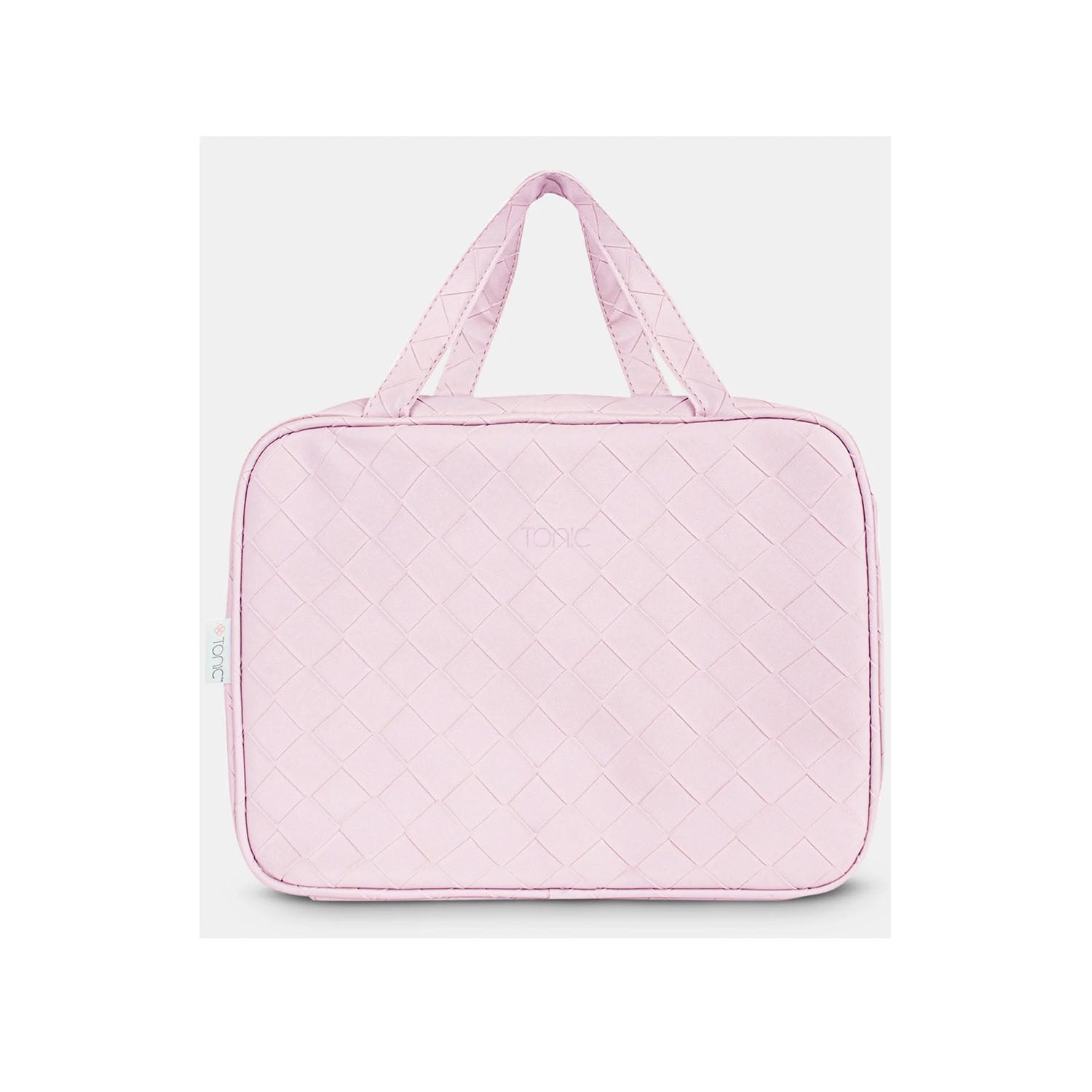 Cosmetic Bag Woven Hanging Peony Pink
