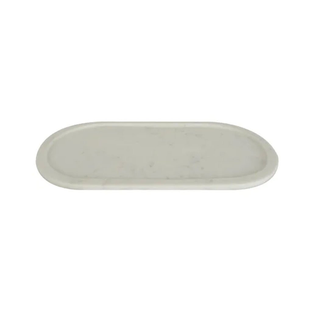 Tray Marble Rounded 18x35cm White