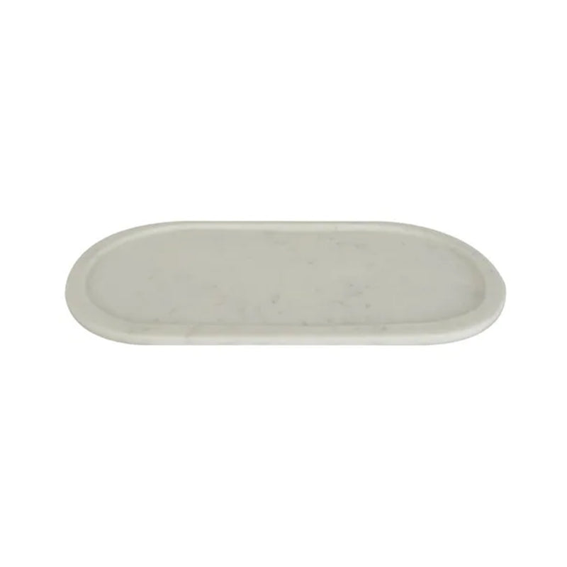 Tray Marble Rounded 18x35cm White