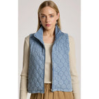 Vest - Sansi Quilted Crop Vest Denim