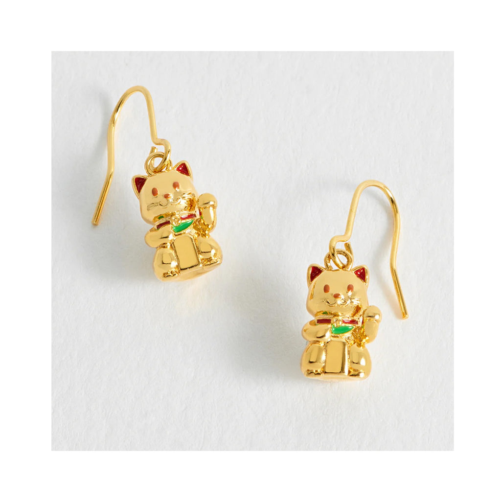 Earrings Lucky Cat - Gold Plated