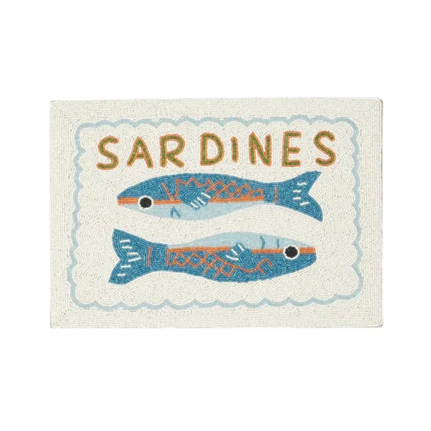 Placemat Centrepiece Sardines Beaded 32x46cm